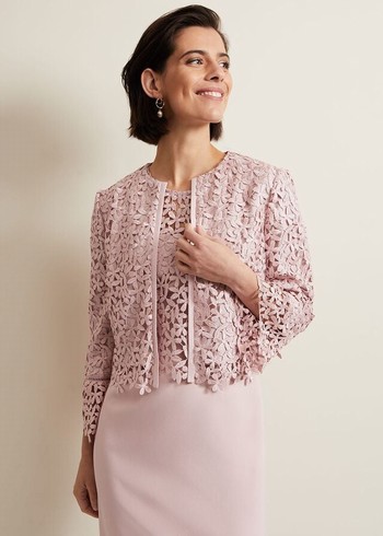 Phase Eight Daisy Lace Jackets Pink Australia | FA7516094